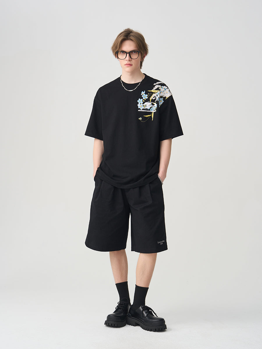 Floral Embroidery Logo Tee Floral Embroidery Logo Tee