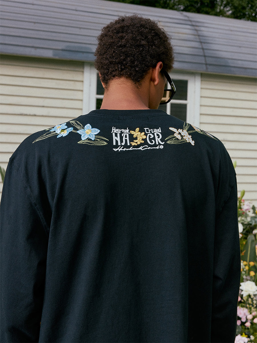 Floral Collar Embroidery L/S Tee Floral Collar Embroidery L/S Tee
