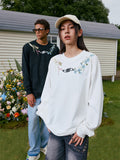 Floral Collar Embroidery L/S Tee Floral Collar Embroidery L/S Tee
