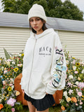 Floral Logo Sleeve Embroidered Zip Up Hoodie Floral Logo Sleeve Embroidered Zip Up Hoodie