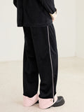 Velvet Colorblock Wide-Leg Trousers Velvet Colorblock Wide-Leg Trousers