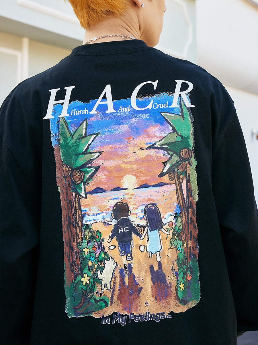 Sunset Graphic Oversized Long Sleeve Sunset Graphic Oversized Long Sleeve