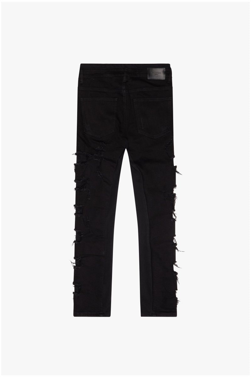 "LADDERED" SKINNY JEAN BLACK "LADDERED" SKINNY JEAN BLACK
