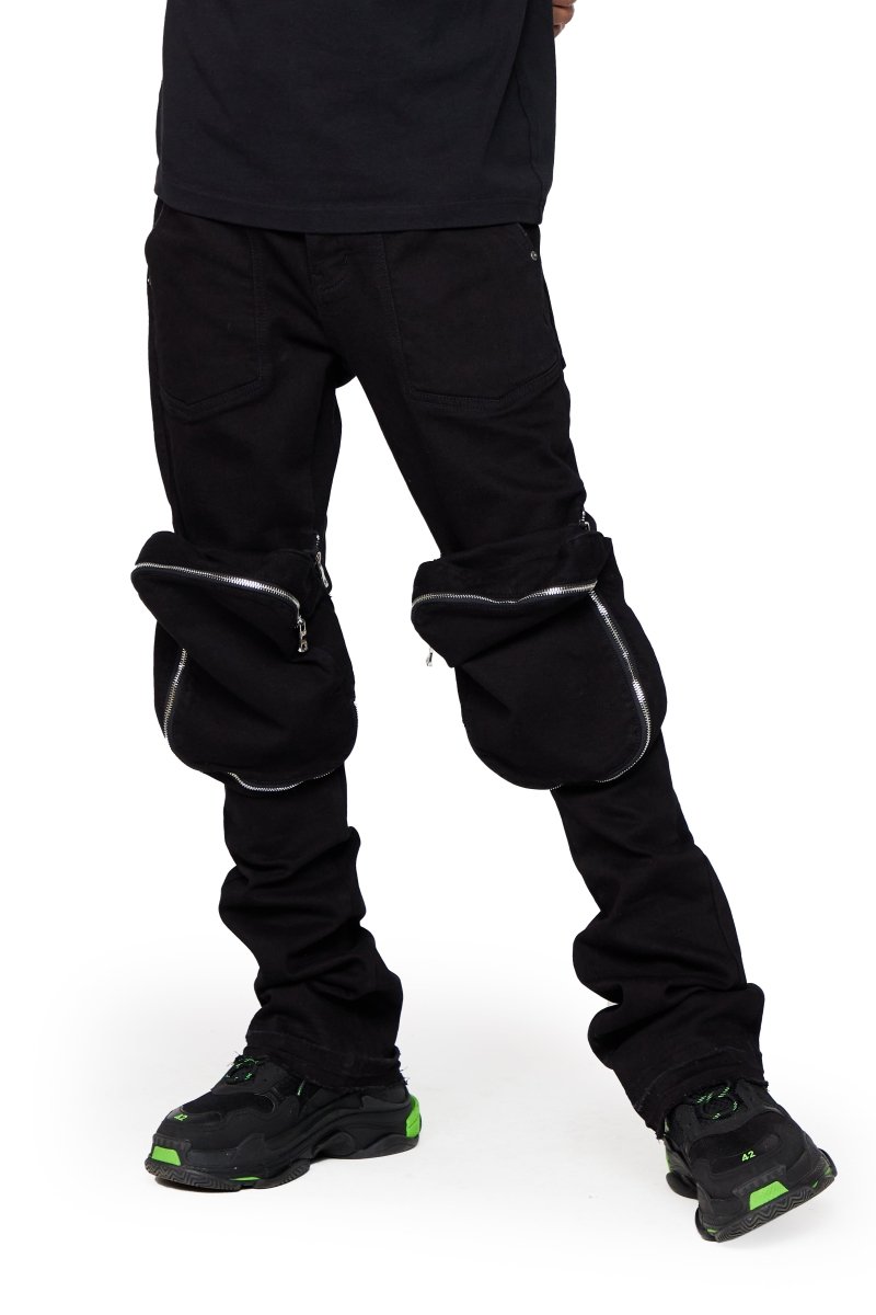 “LEOPOLD” STACKED FLARE JEAN BLACK WASHED “LEOPOLD” STACKED FLARE JEAN BLACK WASHED