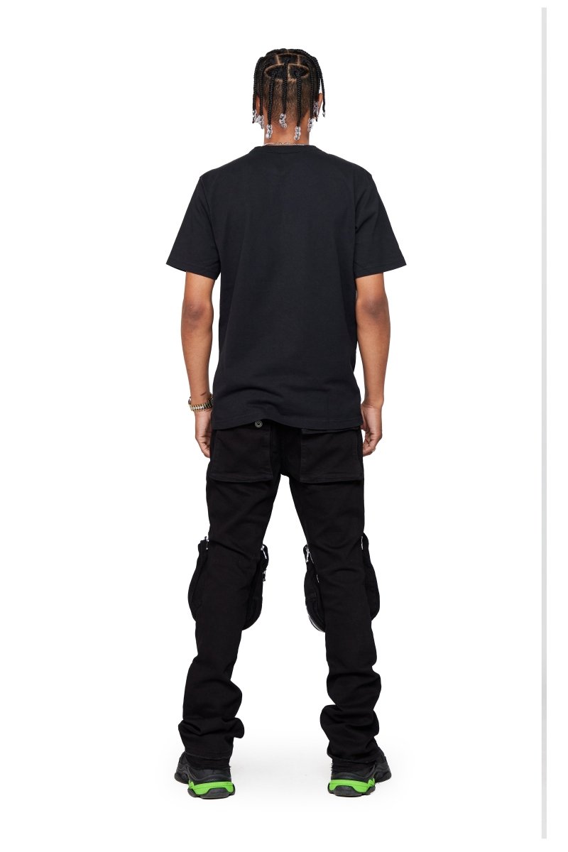 “LEOPOLD” STACKED FLARE JEAN BLACK WASHED “LEOPOLD” STACKED FLARE JEAN BLACK WASHED