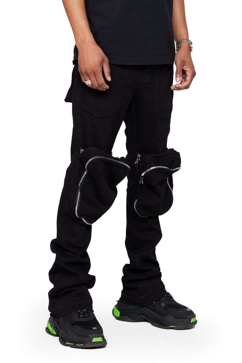 “LEOPOLD” STACKED FLARE JEAN BLACK WASHED “LEOPOLD” STACKED FLARE JEAN BLACK WASHED