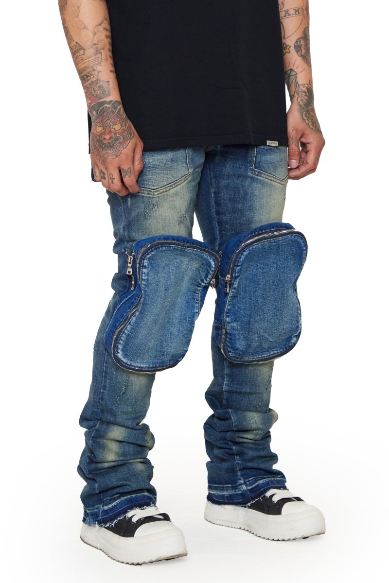 “LEOPOLD” STACKED FLARE JEAN DK. VINTAGE WASHED “LEOPOLD” STACKED FLARE JEAN DK. VINTAGE WASHED
