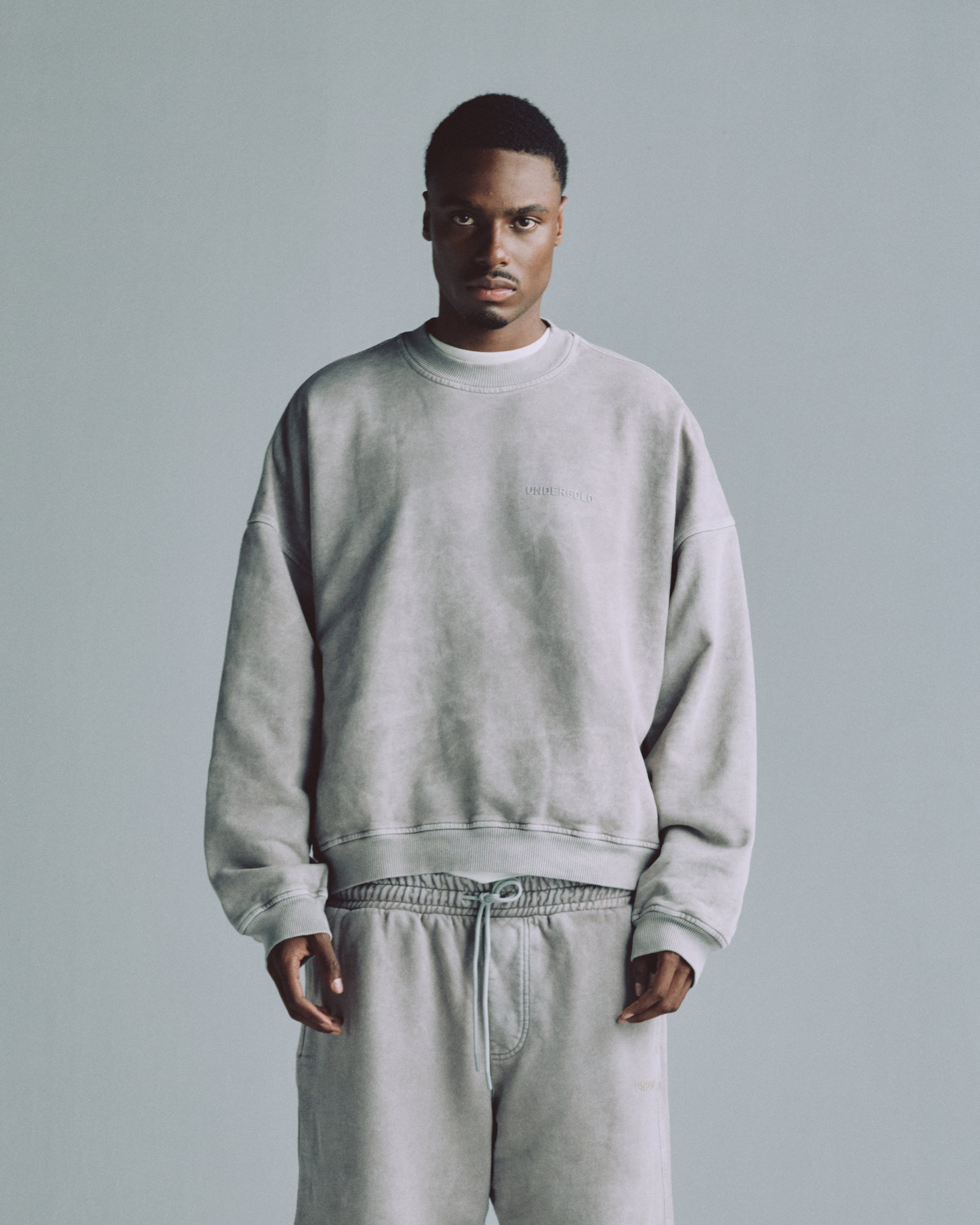 Line Logo Crewneck Washed Gray Line Logo Crewneck Washed Gray