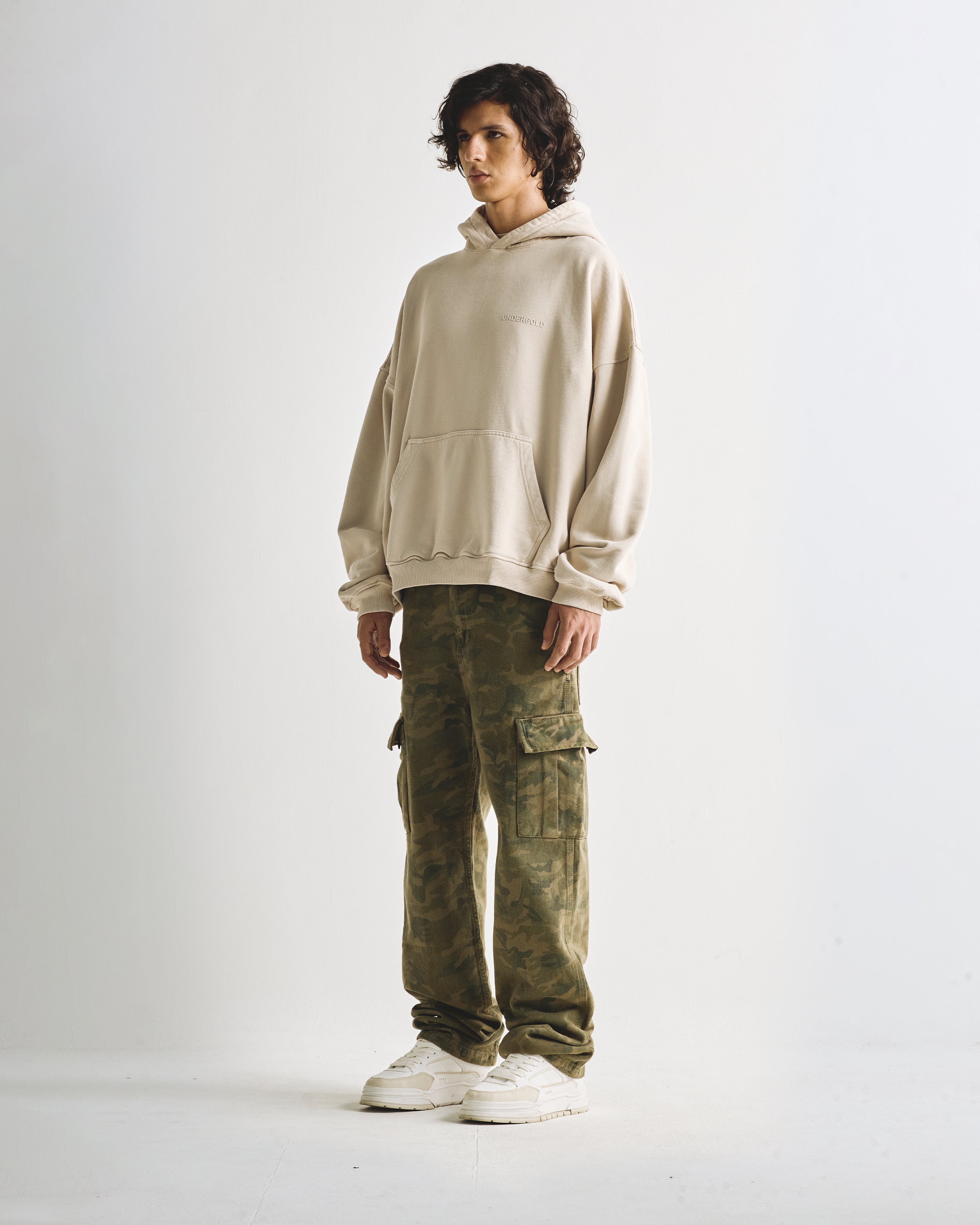 Line Logo Hoodie Cream Line Logo Hoodie Cream