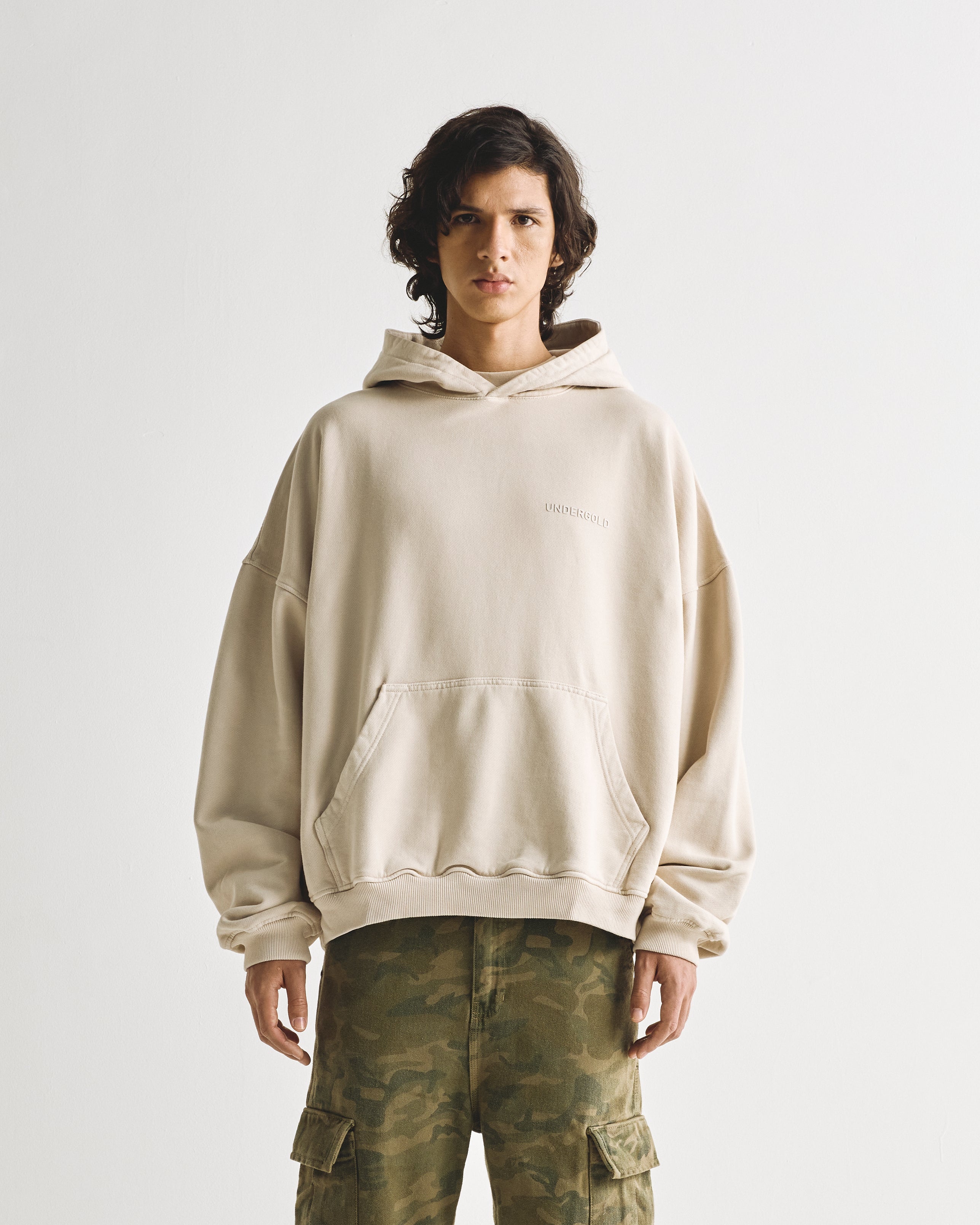 Line Logo Hoodie Cream Line Logo Hoodie Cream