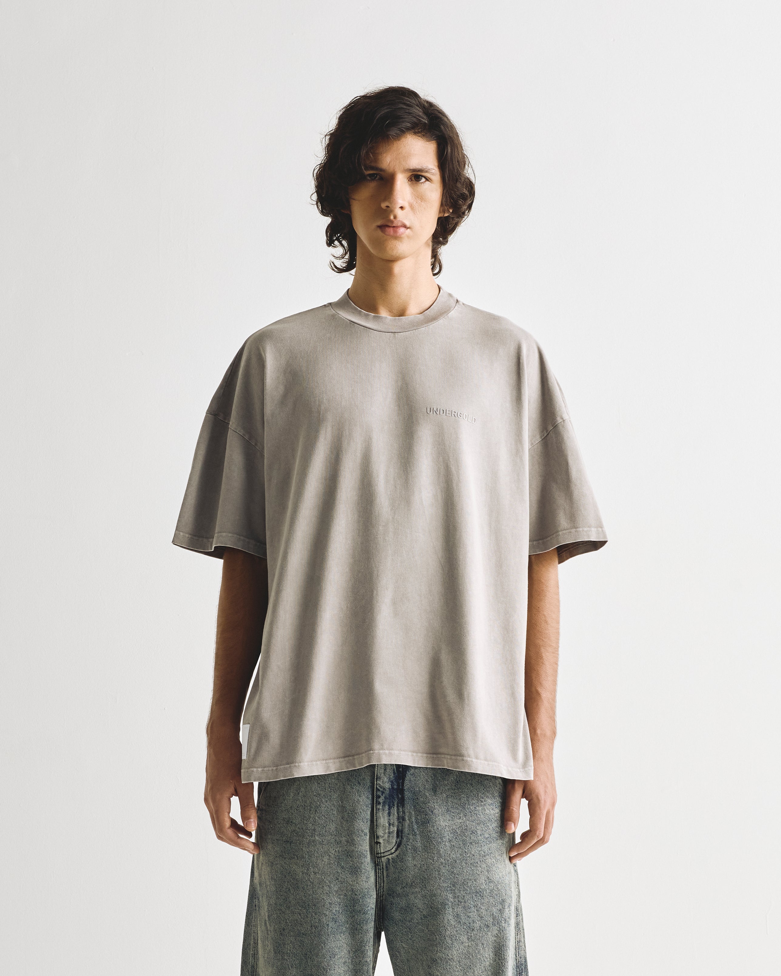Line Logo Tshirt Washed Gray Line Logo Tshirt Washed Gray