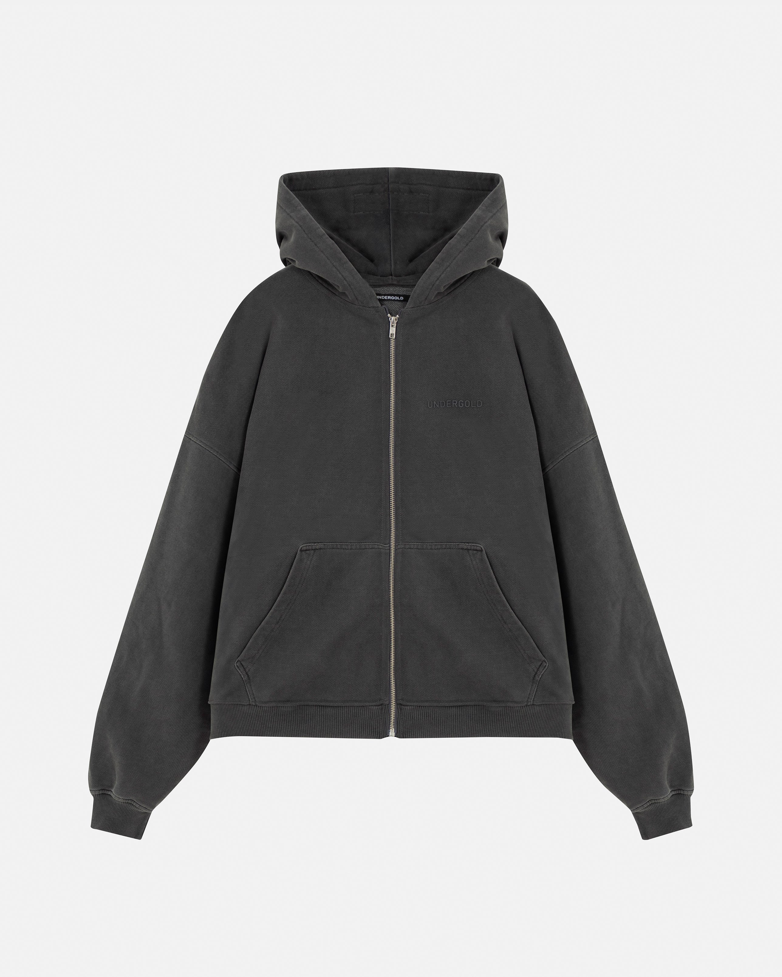 Line Logo Zip Up Hoodie Old Gray Line Logo Zip Up Hoodie Old Gray