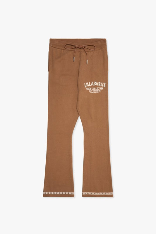 "Lost In" Stacked Pants Brown