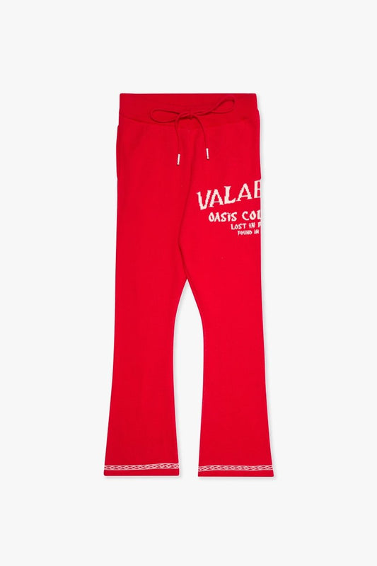 "Lost In" Stacked Pants Red