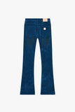 "LUXE" SUEDE STACKED FLARE JEAN INDIGO "LUXE" SUEDE STACKED FLARE JEAN INDIGO