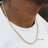 Solid Gold Rope Chain Hollow Solid Gold Rope Chain Hollow