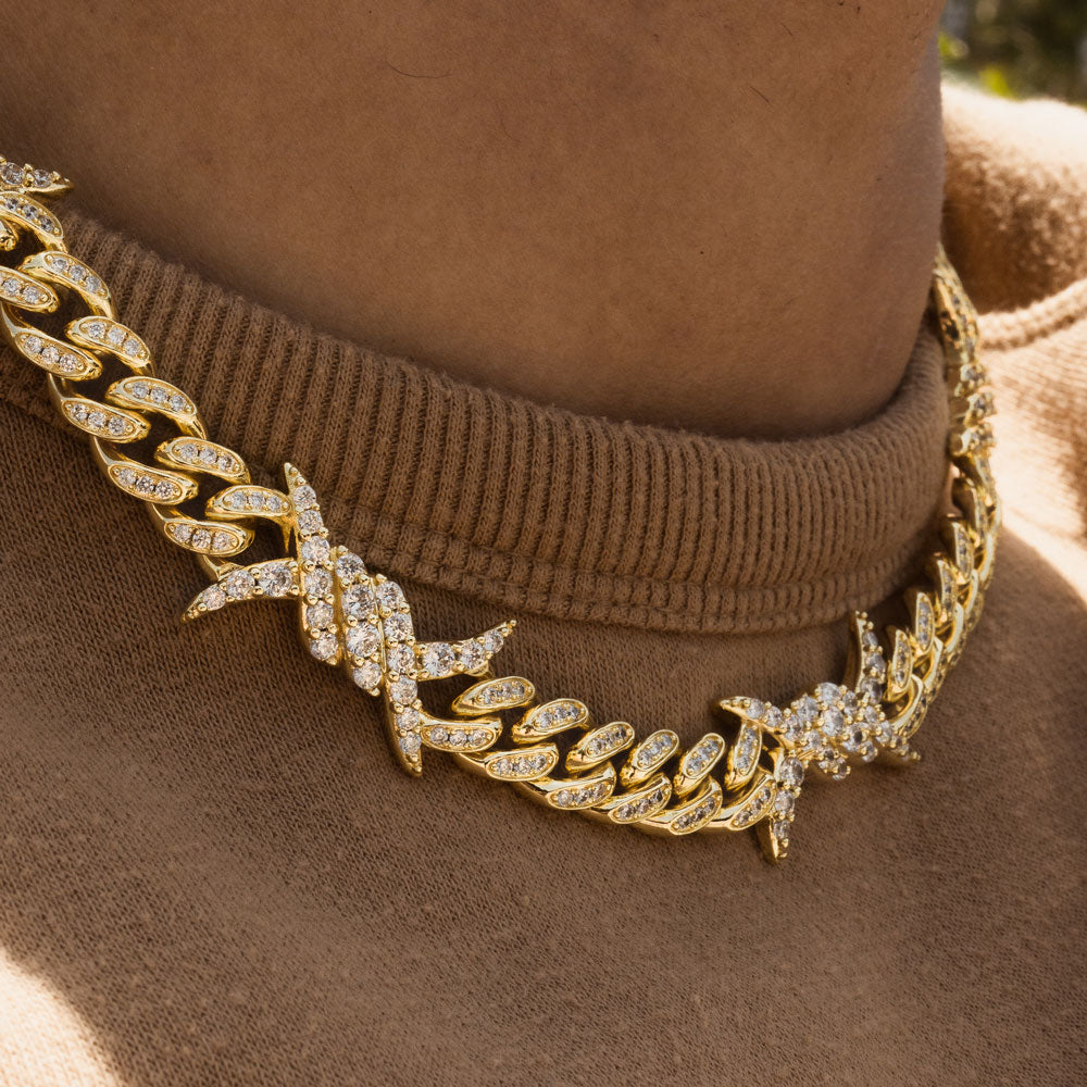 Diamond Barbwire Cuban Link Chain Diamond Barbwire Cuban Link Chain