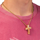 Diamond Baguette Crucifix Necklace Pendant & Rope Chain Diamond Baguette Crucifix Necklace Pendant & Rope Chain