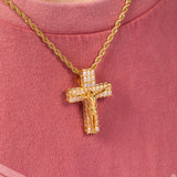 Diamond Baguette Crucifix Necklace Pendant & Rope Chain Diamond Baguette Crucifix Necklace Pendant & Rope Chain