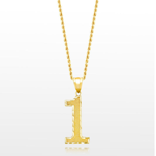 10k Solid Gold Jersey Number Pendant