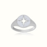 Men's Vermeil Diamond Shinning Star Signet Ring Men's Vermeil Diamond Shinning Star Signet Ring