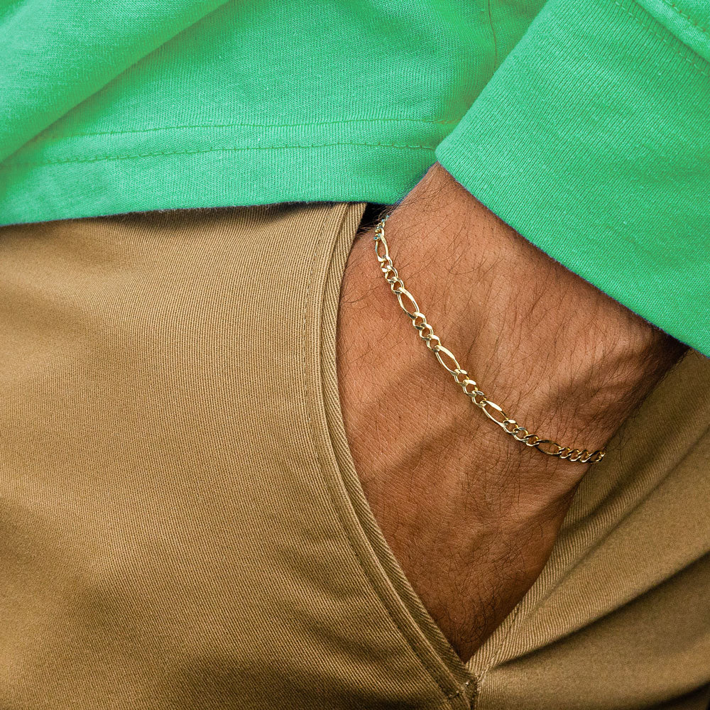 Solid Gold Figaro Bracelet Solid Gold Figaro Bracelet