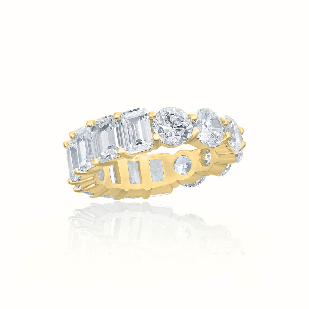 Men's Vermeil Buttercup & Baguette Eternity Ring Men's Vermeil Buttercup & Baguette Eternity Ring