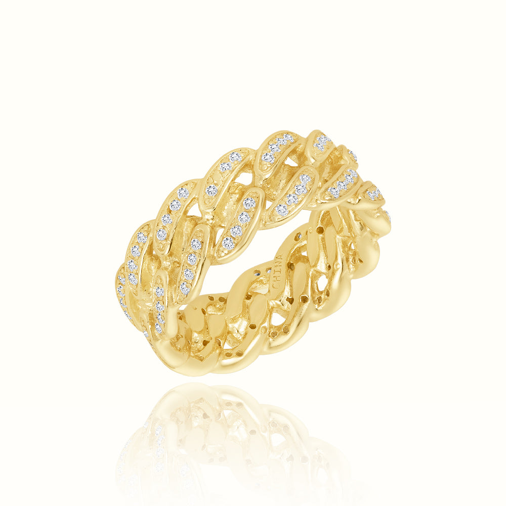 Men's Vermeil Diamond Cuban Link Ring Men's Vermeil Diamond Cuban Link Ring