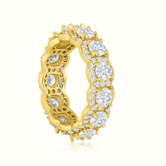 Men's Vermeil Diamond Eternity Halo Ring
