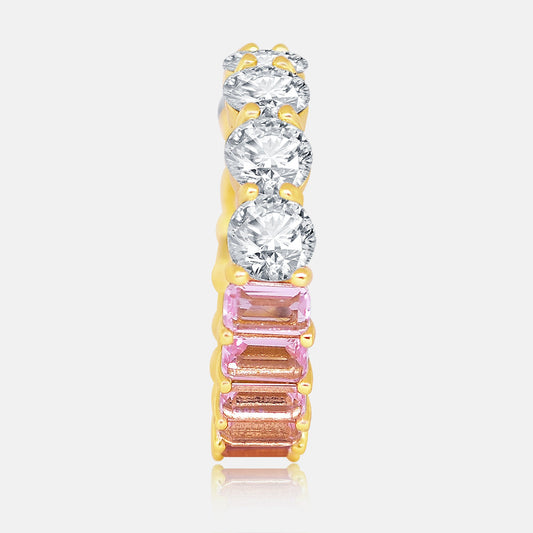 Men's Vermeil Diamond & Pink Emerald Ring