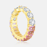 Men's Vermeil Diamond & Pink Emerald Ring Men's Vermeil Diamond & Pink Emerald Ring