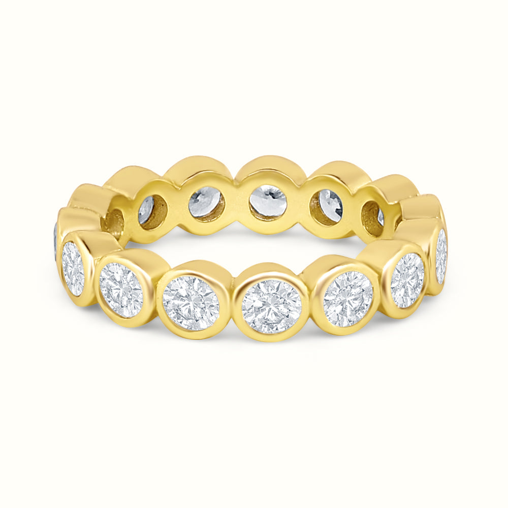 Men's Vermeil Round Diamond Bezel Ring Men's Vermeil Round Diamond Bezel Ring