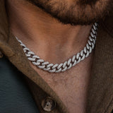 Diamond Cuban Link Chain White Gold 10mm Diamond Cuban Link Chain White Gold 10mm