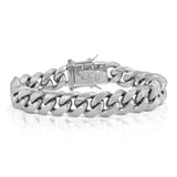 Cuban Link Bracelet White Gold 12mm Cuban Link Bracelet White Gold 12mm