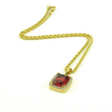 Micro Ruby Necklace Pendant & Rope Chain Micro Ruby Necklace Pendant & Rope Chain