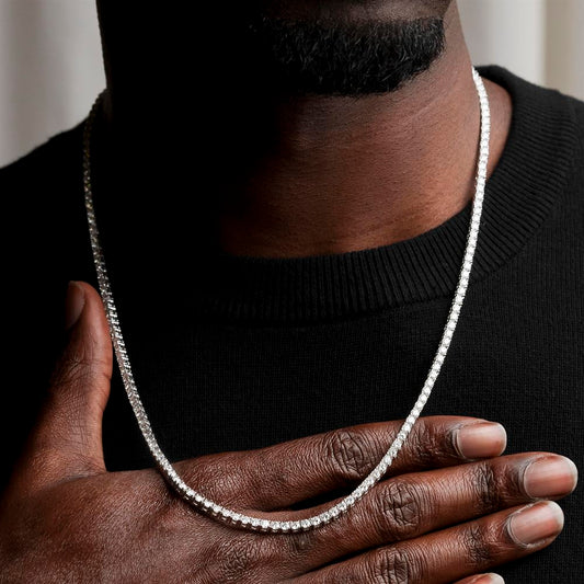 Moissanite Diamond Silver Tennis Chain