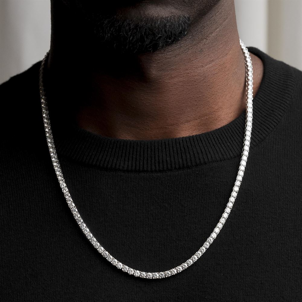 Moissanite Diamond Silver Tennis Chain Moissanite Diamond Silver Tennis Chain
