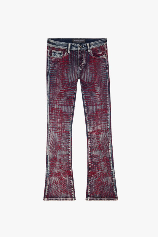 "MR. EMBROIDERY" STACKED FLARE JEAN CORAL HAZE