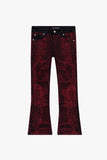 "MR. EMBROIDERY" STACKED FLARE JEAN CRIMSON NOIR "MR. EMBROIDERY" STACKED FLARE JEAN CRIMSON NOIR