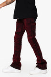 "MR. EMBROIDERY" STACKED FLARE JEAN CRIMSON NOIR "MR. EMBROIDERY" STACKED FLARE JEAN CRIMSON NOIR