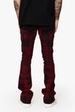"MR. EMBROIDERY" STACKED FLARE JEAN CRIMSON NOIR "MR. EMBROIDERY" STACKED FLARE JEAN CRIMSON NOIR
