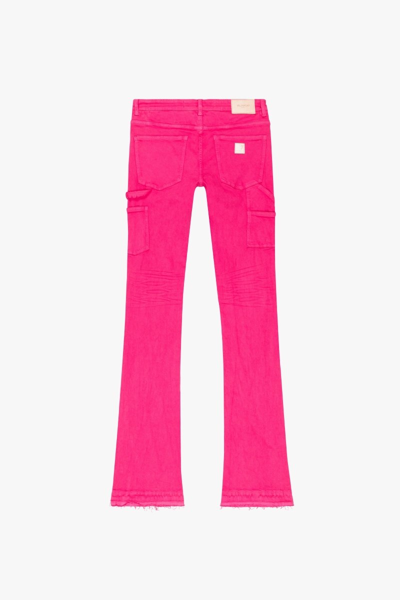 "MR. EXTENDO" STACKED FLARE JEAN FUCHSIA "MR. EXTENDO" STACKED FLARE JEAN FUCHSIA