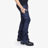 “MR. EXTENDO”  SUPER STACKED FLARE JEAN INDIGO “MR. EXTENDO”  SUPER STACKED FLARE JEAN INDIGO