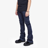 “MR. EXTENDO”  SUPER STACKED FLARE JEAN INDIGO “MR. EXTENDO”  SUPER STACKED FLARE JEAN INDIGO