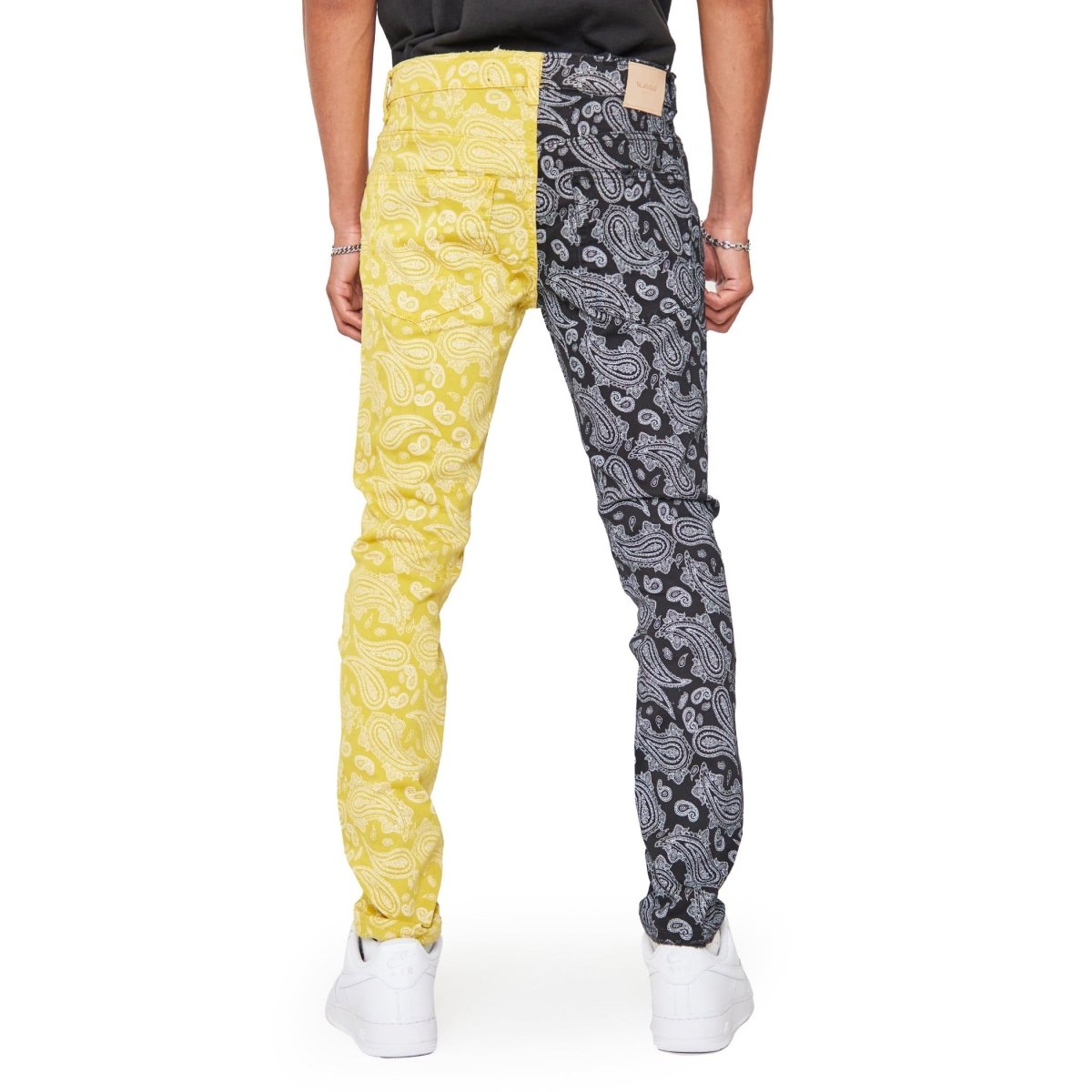"NOVA BANDANNA" SKINNY JEANS NERO GIALLO "NOVA BANDANNA" SKINNY JEANS NERO GIALLO