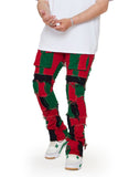 “OVATION” STACKED FLARE JEAN RED/GREEN “OVATION” STACKED FLARE JEAN RED/GREEN