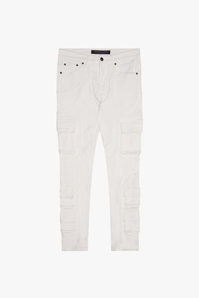 "POCKET TRAIL" WHITE SKINNY DENIM JEAN WHITE