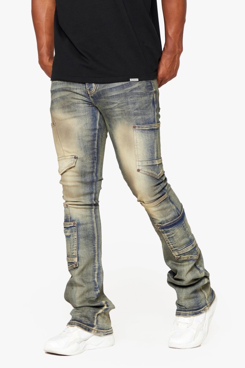 "POCROS" SUPER STACKED FLARE JEAN DIRTY VINTAGE WASH "POCROS" SUPER STACKED FLARE JEAN DIRTY VINTAGE WASH