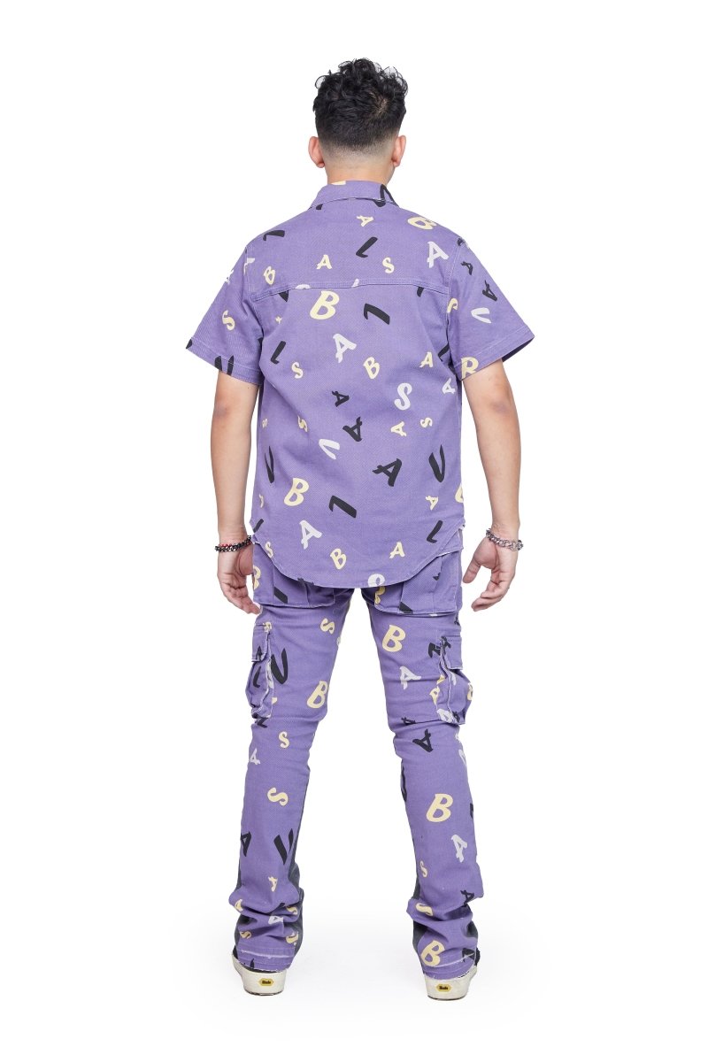 "PUZZLE" BUTTON DOWN PURPLE V CAMO "PUZZLE" BUTTON DOWN PURPLE V CAMO