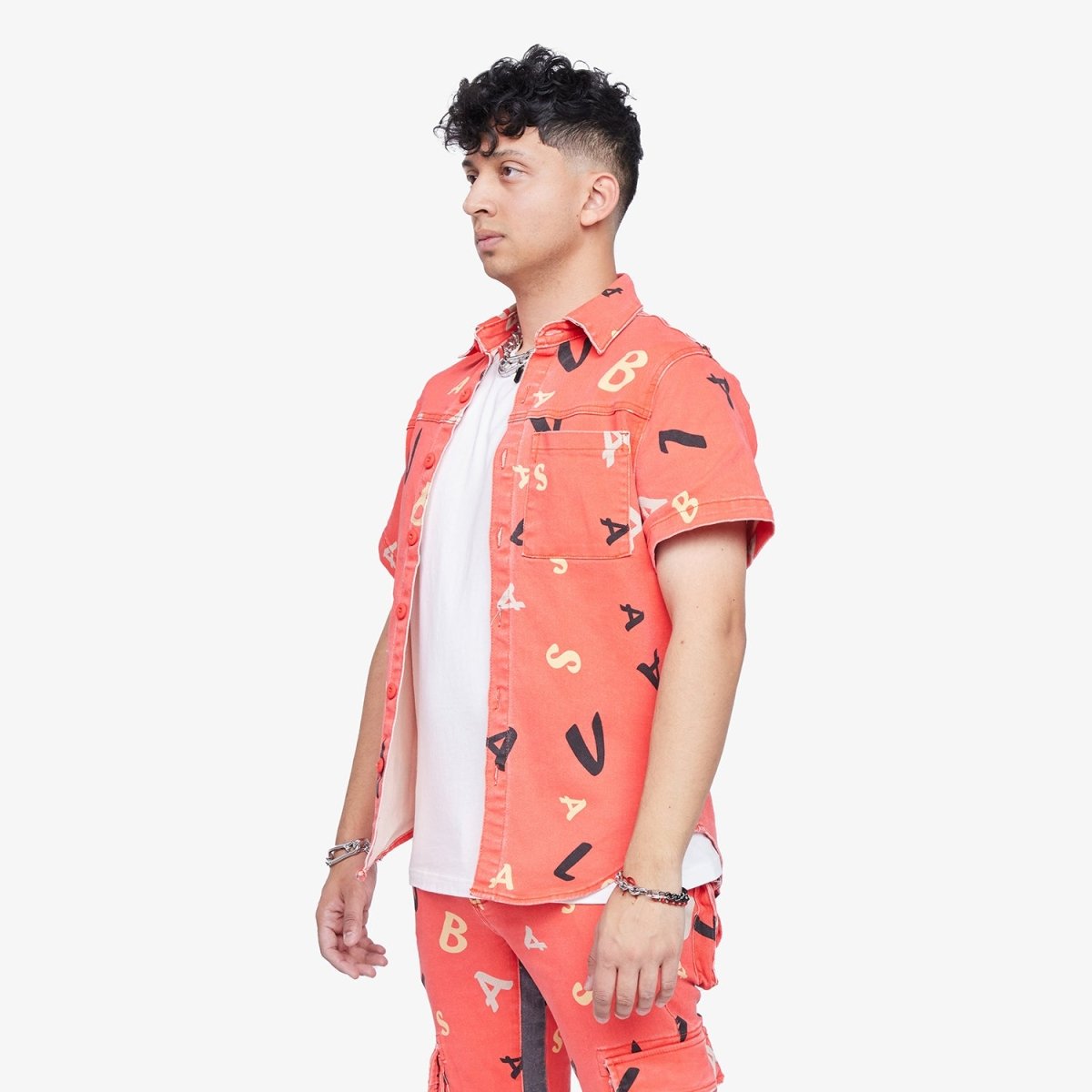 "PUZZLE" BUTTON DOWN RED V CAMO "PUZZLE" BUTTON DOWN RED V CAMO